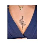Miyoste Gerçek Dövme Görünümlü Pusula Gül Unisex Geçici Dövme 3 Boyutlu Tattoo
