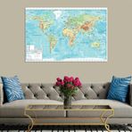Miyrem (1708) Exclusive Serie" DÜnya Haritası Kanvas Tablo 50 x 70