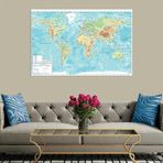 Miyrem (1709) Exclusive Serie" DÜnya Haritası Kanvas Tablo 90 x 60