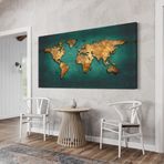 Miyrem (3254) Exclusive Serie" Dünya Haritası Kanvas Tablo 90 x 60