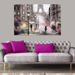 Miyrem (639) Exclusive Serie" Sulu Boya Paris Eyfel Kulesi Kanvas Tablo 50 x 70