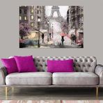 Miyrem (641) Exclusive Serie" Sulu Boya Paris Eyfel Kulesi Kanvas Tablo 100 x 70