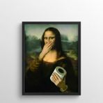 Miyrem-Eğlenceli ,komik Wc Posteri-Monalisa Kokudan Duramıyor -Ahşap Çerçeveli Tablo - 35 x 50 cm - Beyaz Çerçeve