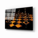Miyrem Fütüristik Satranç Cam Tablo 72X46- myrm3351