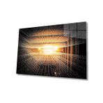 Miyrem Geometrik Işıklı Bina Tablo 72X46- myrm375