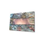 Miyrem Glasses Collection -A1^# Renkli Balkonlu Geometrik Bina Cam Tablo 70X110/A7746