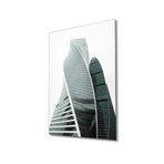 Miyrem Glasses Collection -A1^# Siyah Beyaz Cam Kaplı Geometrik Bina Cam Tablo 80X130/A4011