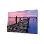 Miyrem Gün Batımı İskele Cam TabloSunset Pier 72X46- myrm4979