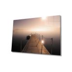 Miyrem Gün Batımı İskele Manzara Cam Tablo 110X70- myrm11504