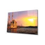 Miyrem İstanbul Gün Batımı Ortaköy Camii Cam Tablo 36x23- myrm690