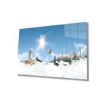 Miyrem İstanbul Manzarası Uçan Balon Cam Tablo 36x23- myrm934