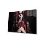 Miyrem Kadınlar Ölü Gelin Kırmızı Karanfil Cam Tablo 110X70- myrm9304