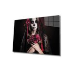 Miyrem Kadınlar Ölü Gelin Şeker Kafatası Cam Tablo36x23- myrm7898