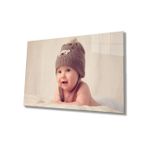 Miyrem Kahverengi Şapkalı Bebek Cam Tablo 72X46- myrm7451