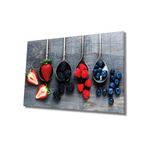 Miyrem Kaşıklarda Meyveler Cam Tablo Fruits on Spoon 110X70- myrm12180