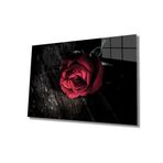 Miyrem Kırmızı Çiçek İllüstrasyon Cam Tablo 110X70- myrm5236
