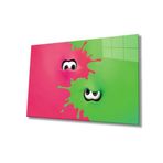 Miyrem Pembe Yeşil Göz Cam TabloPink Green Eye 110X70- myrm10044