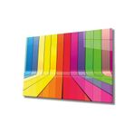 Miyrem Renkli Geometrik Mimari Cam Tablo 36x23- myrm5546