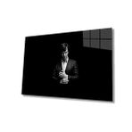Miyrem Siyah Beyaz İnsan Fotoğrafları Kadın Cam Tablo 110X70- myrm5796