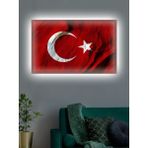 Miyrem Türk Bayrağı (Ay Yıldız)-Led-Işıklı Seri - Renkli - Retro, Soyut ve Minimalist Tablolar Zevkinize göre