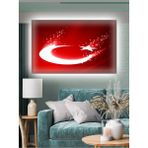 Miyrem Türk Bayrağı (En Güzel Bayrak)-Led-Işıklı Seri - Renkli - Retro, Soyut ve Minimalist Tablolar Zevkinize göre