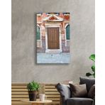 Miyrem Üçgen Çatılı Kahverengi Ahşap Kapı Dikey Cam Tablo 110X70- myrm18228