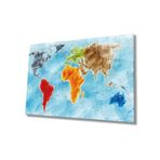 Miyrem Yağlı Boya Dünya Haritası Tablo 36x23- myrm2066