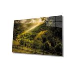 Miyrem Yeşil Manzara Doğa Cam Tablo 110X70- myrm10160