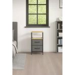 Miyuhome 2 Raflı Komodin Deri Çekmeceli Düzenleyici Yatak Odası Organizer Metal Komodin
