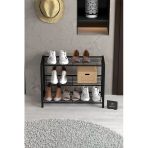 Miyuhome 3 Raflı Metal Ayakkabılık Suya Dayanıklı Lüx Geniş Alan Çok Amaçlı Raf Ayakkabı Rafı