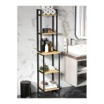 Miyuhome 5 Raflı Banyo Düzenleyici Dar Alan Rafı Metal Mutfak Rafı Banyo Dolabı Çok Amaçlı Organizer