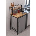 miyuhome Mini Buzdolabı Üstü Düzenleyici Fırın Üstü Raf Buzdolabı Organizer Raflı Çamaşır Makinası Organizer siyah