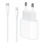 Miyuu Apple İphone 13 Mini Uyumlu 20W Usb-C Güç Adaptörü + 1m Usb-C Lightning Şarj Kablosu Seti