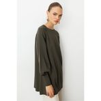 Mizalle Balon Kollu Rayon Haki Tunik