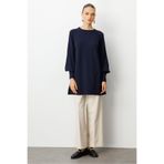 Mizalle Balon Kollu Rayon Lacivert Tunik