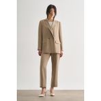 Mizalle Bej Rengi Ince Çizgili Anvelop Blazer Ceket - XL