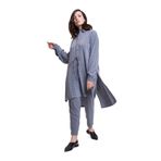 Mizalle Beli Lastikli Dar Paça Gri Kadın Pantolon