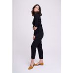 Mizalle Beli Lastikli Dar Paça Siyah Kadın Pantolon