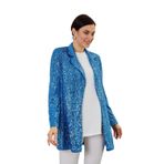 Mizalle Full Payet İşli Düğmesiz Mavi Pembe Abiye Ceket