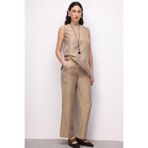Mizalle Geniş Paça Rengi Basic Pantolon, S, M2MZ1010130256, Bej, Kadın