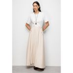 Mizalle Geniş Volanlı Cepli Rengi Evaze Maksi Etek, M, M2MZ1010110131, Bej, Kadın