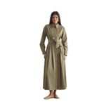 Mizalle Gömlek Yaka Uzun Elbise, XL, 5003367861, Haki, Kadın