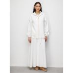 Mizalle Kapüşonlu Bomber Ceket, XL, M2MZ1020100118, Beyaz, Kadın