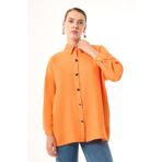 Mizalle Keten Dokulu Over Nar Çiçeği Tunik