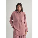 Mizalle Keten Dokulu Torba Cepli Pudra Pembe Tunik