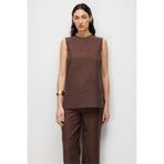 Mizalle Kolsuz Basic Bluz, XL, M2MZ1030100131, Kahverengi, Kadın