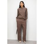 Mizalle Modal Dokulu Lastikli Rahat Pantolon, S, M2MZ1010130254, Kahverengi, Kadın