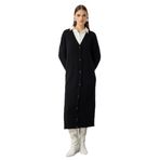 Mizalle Oversize V Yaka Uzun Siyah Triko Hırka