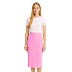 Mizalle Pembe Rayon Triko Midi Kalem Etek