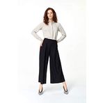 Mizalle Pile Detaylı Siyah Kadın Pantolon